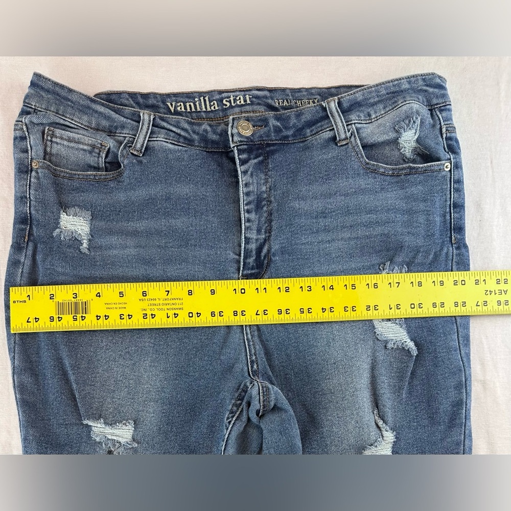 Vanilla Starโ Women's Distressed Blue Jeans - Picture 10 of 14